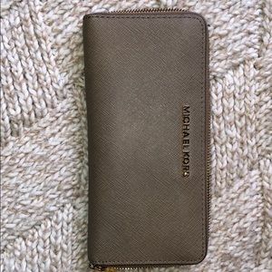 MK taupe wallet